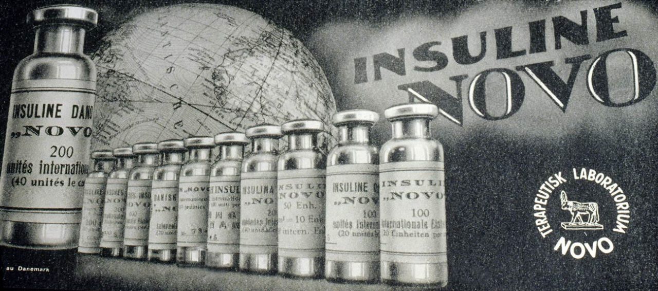Anúncio da Insulina Novo em 1930.